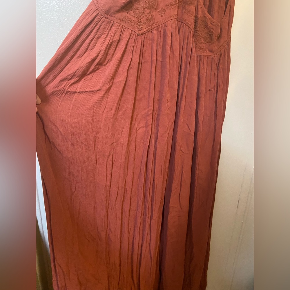 NWT Free‎ People Intimately EMBROIDERED ELAINE Red Gauzy Maxi Slip Dress XS - Picture 9 of 14